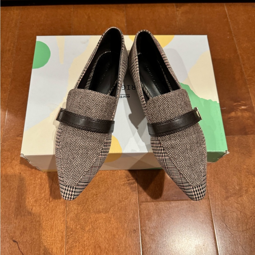 Charles Keith plaid women loafers